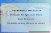 Atendimento ao Usuário Instalação dos Aplicativos SICAU Erros do Sistema Hierarquia para Atendimento ao Usuário.