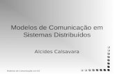 Modelos de Comunicação em SD 1 Modelos de Comunicação em Sistemas Distribuídos Alcides Calsavara.