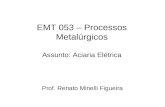 EMT 053 – Processos Metalúrgicos Assunto: Aciaria Elétrica Prof. Renato Minelli Figueira.