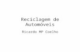 Reciclagem de Automóveis Ricardo MP Coelho. AFV Prensa Remoção (20-35%) Motores Pneus Transmissão Óleos e Combustíveis CFC´s HFC`s Airbags Motores Pneus.