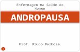 1 1 ANDROPAUSA Prof. Bruno Barbosa Enfermagem na Saúde do Homem.