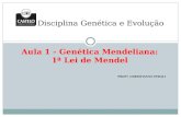 Aula 1 - Genética Mendeliana: 1ª Lei de Mendel PROFª. CHRISTIANNE PERALI Disciplina Genética e Evolução.