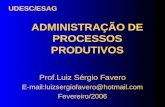 ADMINISTRAÇÃO DE PROCESSOS PRODUTIVOS Prof.Luiz Sérgio Favero E-mail:luizsergiofavero@hotmail.com Fevereiro/2006 UDESC/ESAG.