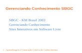 1 - Aprendizagem e Construção Coletiva de Conhecimentos Gerenciando Conhecimento SBGC SBGC - KM Brasil 2003 Gerenciando Conhecimento Sites Interativos.