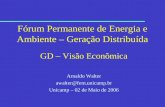 Fórum Permanente de Energia e Ambiente – Geração Distribuída GD – Visão Econômica Arnaldo Walter awalter@fem.unicamp.br Unicamp – 02 de Maio de 2006.