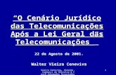 Vieira Ceneviva, Almeida, Cagnacci de Oliveira & Costa Advogados Associados 1 O Cenário Jurídico das Telecomunicações Após a Lei Geral das Telecomunicações.