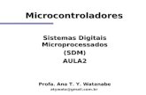 Microcontroladores Sistemas Digitais Microprocessados (SDM)AULA2 Profa. Ana T. Y. Watanabe atywata@gmail.com.br.