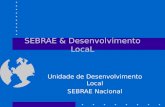 SEBRAE & Desenvolvimento LocaL Unidade de Desenvolvimento Local SEBRAE Nacional.