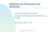 Centro de Excelência em Qualidade de Software - FURB1 Modelos de Processos de Software Prof. Everaldo Artur Grahl Universidade Regional de Blumenau - FURB.