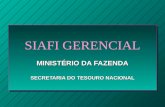 SIAFI GERENCIAL MINISTÉRIO DA FAZENDA SECRETARIA DO TESOURO NACIONAL.