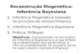 1 Reconstrução filogenética: Inferência Bayesiana 1.Inferência filogenética baseada no princípio de verossimilhança 2.Inferência filogenética Bayesiana.