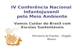 IV Conferência Nacional Infantojuvenil pelo Meio Ambiente Vamos Cuidar do Brasil com Escolas Sustentáveis Diretoria de Ensino – Região Bauru.