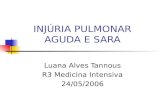 INJÚRIA PULMONAR AGUDA E SARA Luana Alves Tannous R3 Medicina Intensiva 24/05/2006.