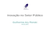 Inovação no Setor Público Guilherme Ary Plonski 30.05.2007.