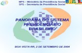 MPS – Ministério da Previdência Social SPS – Secretaria de Previdência Social PANORAMA DO SISTEMA PREVIDENCIÁRIO BRASILEIRO BOA VISTA-RR, 2 DE SETEMBRO.
