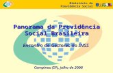 Campinas (SP), julho de 2008 Panorama da Previdência Social Brasileira Encontro de Gestores do INSS Ministério da Previdência Social.