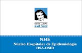 NHE Núcleo Hospitalar de Epidemiologia HSA-OSID. Implantação do NHE/OSID O NHE foi implantado no dia 5 de julho de 2005 baseado na portaria de N° 2529.
