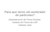 Para que serve um acelerador de partículas? Departamento de Física Nuclear Instituto de Física da USP Nobuko Ueta.