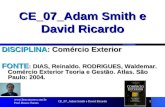 CE_07_Adam Smith e David Ricardo1 DISCIPLINA: Comércio Exterior FONTE : DIAS, Reinaldo. RODRIGUES, Waldemar. Comércio Exterior Teoria e Gestão. Atlas.