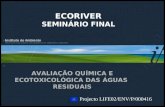 ECORIVER SEMINÁRIO FINAL AVALIAÇÃO QUÍMICA E ECOTOXICOLÓGICA DAS ÁGUAS RESIDUAIS Projecto LIFE02/ENV/P/000416.