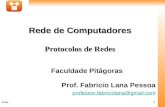 1Aula : Faculdade Pitágoras Prof. Fabricio Lana Pessoa professor.fabriciolana@gmail.com Rede de Computadores Protocolos de Redes.