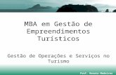 MBA em Gestão de Empreendimentos Turísticos Gestão de Operações e Serviços no Turismo Prof. Renato Medeiros.