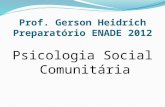 Prof. Gerson Heidrich Preparatório ENADE 2012 Psicologia Social Comunitária.