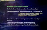 DOMÍNIO DA CIÊNCIA CONTÁBIL Atividades profissionais no Brasil Profissões livres não dependem de autorização legal Profissões legalmente regulamentadas.