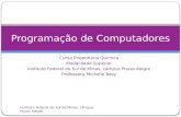 Curso Engenharia Química Modalidade Superior Instituto Federal do Sul de Minas, câmpus Pouso Alegre Professora Michelle Nery Programação de Computadores.