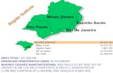 Região Sudeste ÁREA TOTAL: 927.286 KM² DENSIDADE DEMOGRÁFICA (2009): 87,26 HAB/KM² MAIORES CIDADES (HABITANTES/2009): SÃO PAULO (11.037.593); RIO DE JANEIRO.