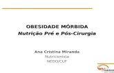 OBESIDADE MÓRBIDA Nutrição Pré e Pós-Cirurgia Ana Cristina Miranda Nutricionista NEDO/CUF.