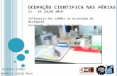 OCUPAÇÃO CIENTIFICA NAS FÉRIAS 12 - 23 JULHO 2010 Influência dos miRNAs na activação da microglia Coordenação : Doutora Ana Luísa Cardoso Juliana Simões.