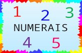 NUMERAIS 1 2 3 4 5 Hoje vamos estudar os numerais de 1 a 5. Mas, como surgiram os números? Hoje vamos estudar os numerais de 1 a 5. Mas, como surgiram.
