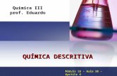 Química III prof. Eduardo QUÍMICA DESCRITIVA Módulo 18 – Aula 30 – Apstila 4.