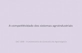 A competitividade dos sistemas agroindustriais ZAZ 1308 – Fundamentos da Economia do Agronegócio.