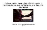 Integração dos eixos interação e brincadeira no cotidiano da Creche (DCNEI) Creche e Pré-Escola São Carlos 2014.