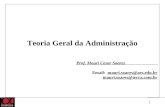 1 Teoria Geral da Administração Prof. Mauri Cesar Soares Email: mauri.soares@aes.edu.br mauri.soares@terra.com.br.
