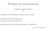 Produtos de Investimentos Disciplina: Economia e Negócios (8) Alexandre Assaf Neto-Mercado Financeiro- Atlas- 5 edição. HORIZONTE DE INVESTIMENTOS PRODUTOS.