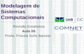 Modelagem de Sistemas Computacionais Revisão Estatística Aula 05 Profa. Priscila Solís Barreto.