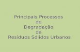 Principais Processos de Degradação de Resíduos Sólidos Urbanos.