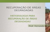 RECUPERAÇÃO DE ÁREAS DEGRADADAS METODOLOGIA PARA RECUPERAÇÃO DE ÁREAS DEGRADADAS Prof. Fernando Pires.