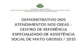 DEMONSTRATIVO DOS ATENDIMENTOS NOS CREAS – CENTRO DE REFERÊNCIA ESPECIALIZADO DE ASSISTÊNCIA SOCIAL DE MATO GROSSO / 2010.