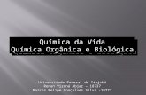 Química da Vida Química Orgânica e Biológica Universidade Federal de Itajubá Renan Vizoná Abjar – 18737 Marcos Felipe Gonçalves Silva -18727.