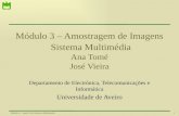 1Módulo 3 – parte II de Sistemas Multimédia Módulo 3 – Amostragem de Imagens Sistema Multimédia Ana Tomé José Vieira Departamento de Electrónica, Telecomunicações.