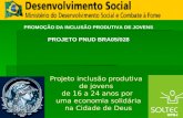 Projeto inclusão produtiva de jovens de 16 a 24 anos por uma economia solidária na Cidade de Deus PROMOÇÃO DA INCLUSÃO PRODUTIVA DE JOVENS PROJETO PNUD.