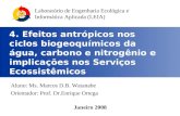 4. Efeitos antrópicos nos ciclos biogeoquímicos da água, carbono e nitrogênio e implicações nos Serviços Ecossistêmicos Aluno: Ms. Marcos D.B. Watanabe.