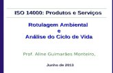 ISO 14000: Produtos e Serviços Rotulagem Ambiental e Análise do Ciclo de Vida Análise do Ciclo de Vida Prof. Aline Guimarães Monteiro, Junho de 2013.