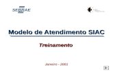 Modelo de Atendimento SIAC Janeiro - 2001 SEBRAE Treinamento.