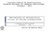 Conselho Federal de Nutricionistas ENCONTRO NACIONAL DE FORMAÇÃO PROFISSIONAL setembro - 2013 Tarsis de Mattos Maia.