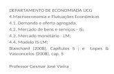DEPARTAMENTO DE ECONOMIADA UCG 4.Macroeconomia e Flutuações Econômicas 4.1. Demanda e oferta agregada; 4.2. Mercado de bens e serviços - IS; 4.3. Mercado.